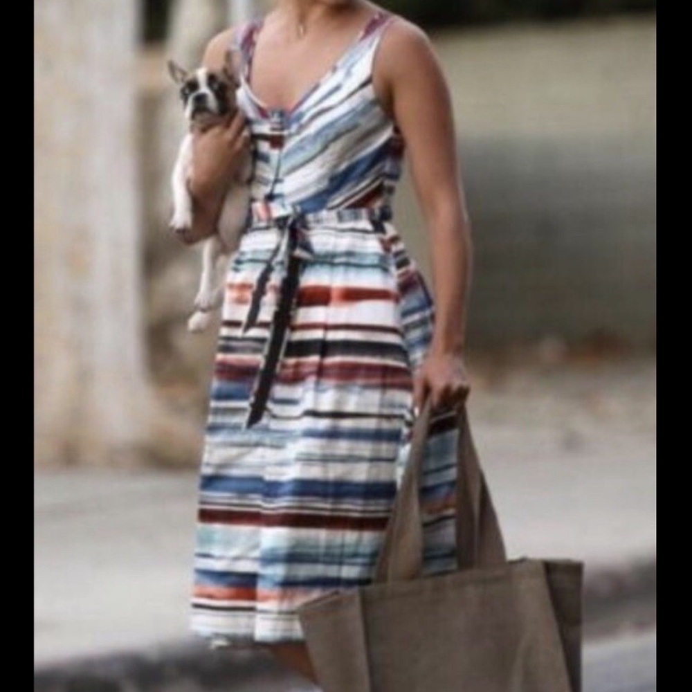 Anthropologie Moulinette Soeurs Colorful Striped Midi Dress